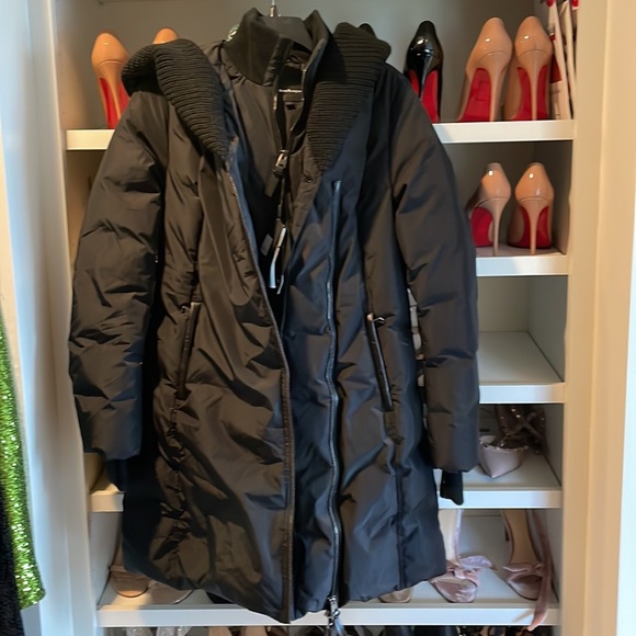 Mackage Brigid Cable Knit Collar Down Puffer Coat Medium - Picture 5 of 12